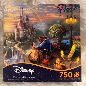 Disney Thomas Kinkade Beauty and the Beast Puzzle - Blue and Gold